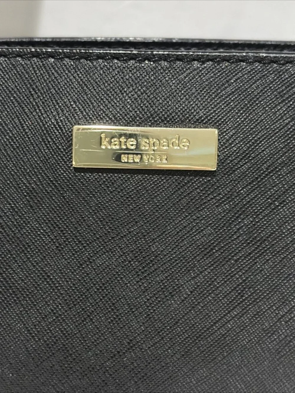 Kate Spade Laurel Way Medium Dally Saffiano Leather Tote Shoulder Bag Black EUC